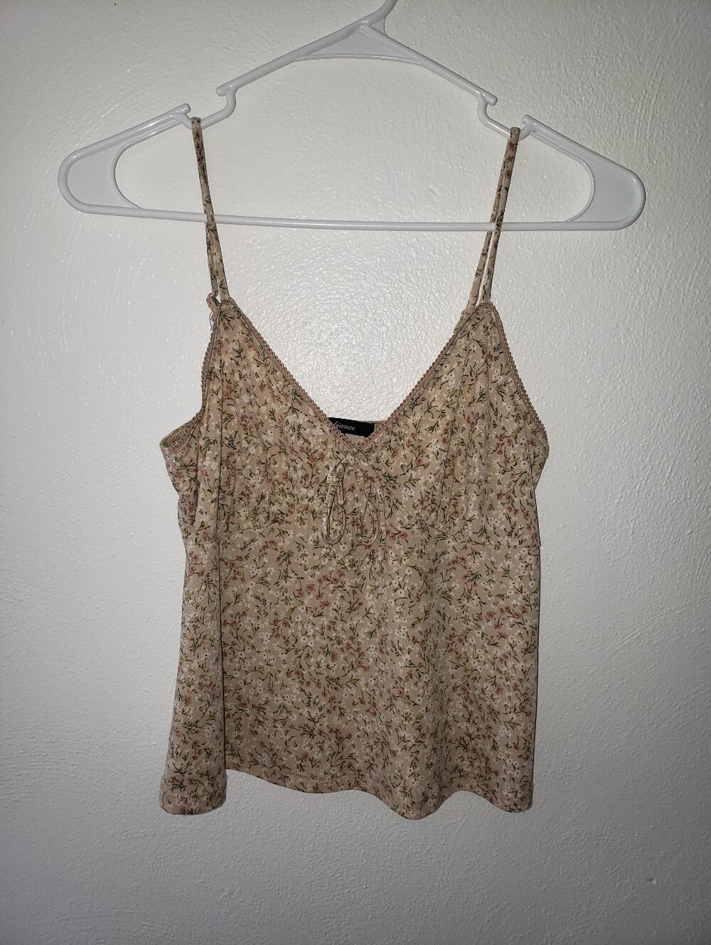 Ambiance Beige Floral Spaghetti-Strap Cami